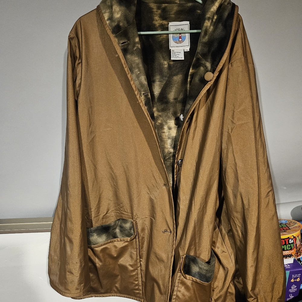 Atlantic Beach Polyester& Polyethylene Mens Jacket Bomber XXL 90s era VINTAGE